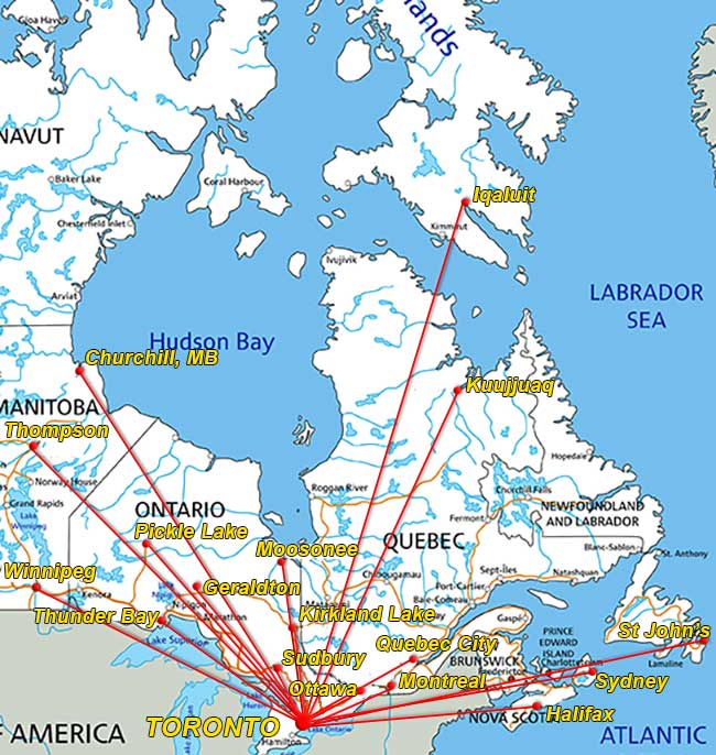 charter flights from Toronto Billy Bishop to USA